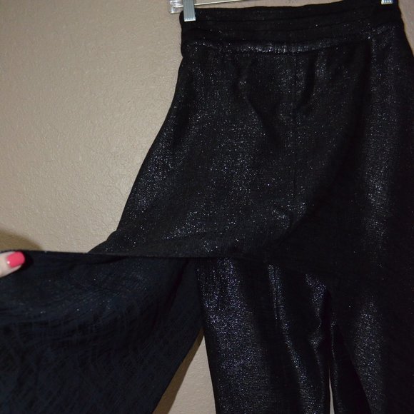 NWOT Sz 4 Hellessy Black Metallic Avedon Tie Waist Drape Panel Pants - Picture 9 of 11